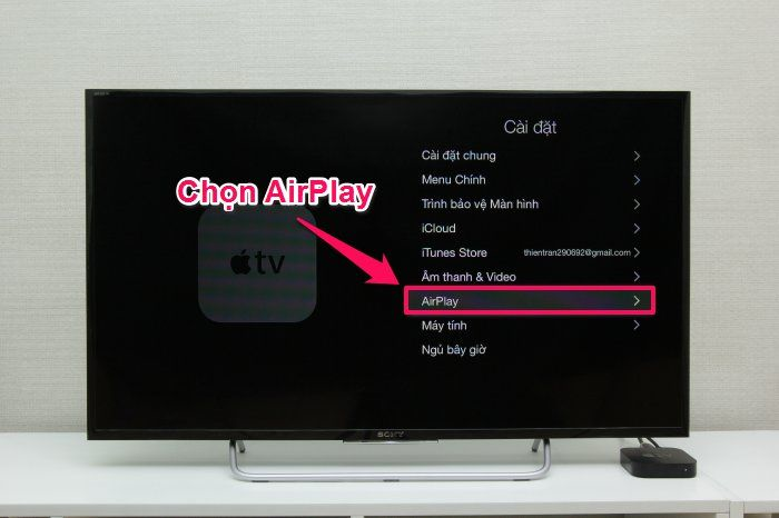 Sau đó bạn quay lại Cài đặt > AirPlay
